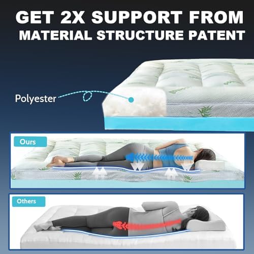 King Mattress Topper Dual Layer 4 Inch Comfort