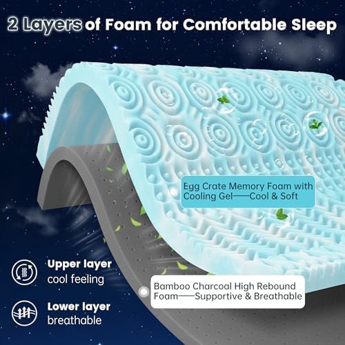 EnHomee 4 Inch Mattress Topper Twin Size