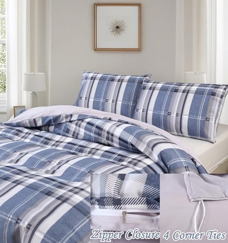 MAG 3pcs Gingham Duvet Cover Twin Set 1