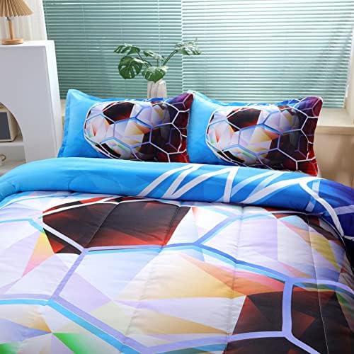 3D Football Comforter Set for Boys Queen Size
