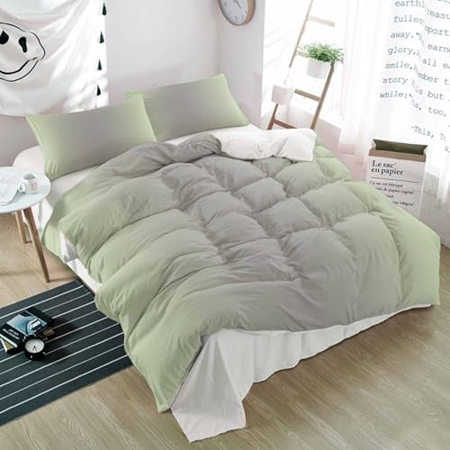 Alandar Home Duvet Cover Set Sage Green Grey Gradient
