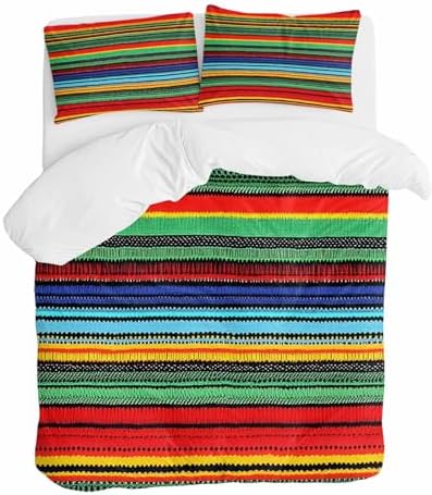 ZOE GARDEN Mexico Colored Stripes Duvet Cover Set