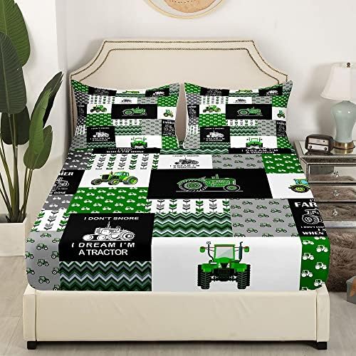 Feelyou Tractor Bed Sheet Set Twin Size Cartoon Farm Design