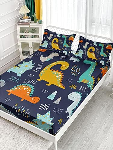 Cartoon Dinosaur T-Rex Bedding Set 4Pcs for Kids