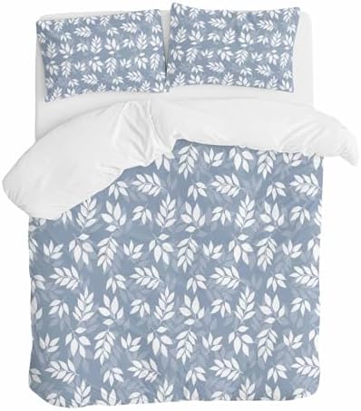 Sabolny Leaf Blue Bedding Queen Set