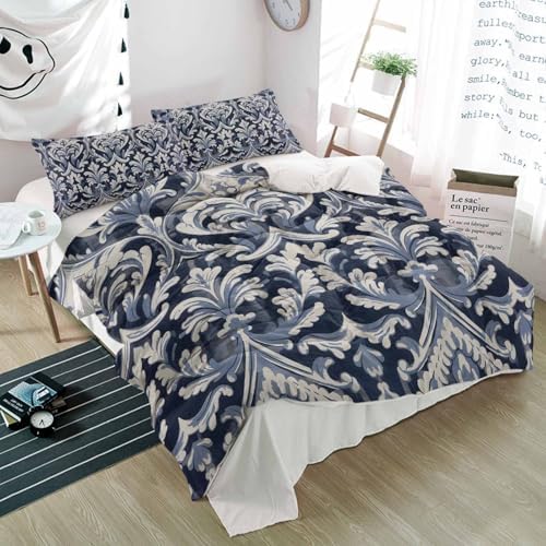 Alandar Home 3 Piece Bedding Set with Abstract Floral Pattern