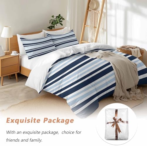 Sabolny Dark Blue Queen Duvet Cover Set 3 Piece 1