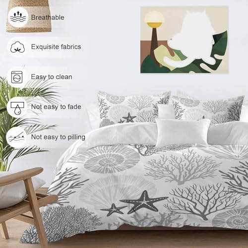 Sabolny Grey Coastal Bedding Queen Set