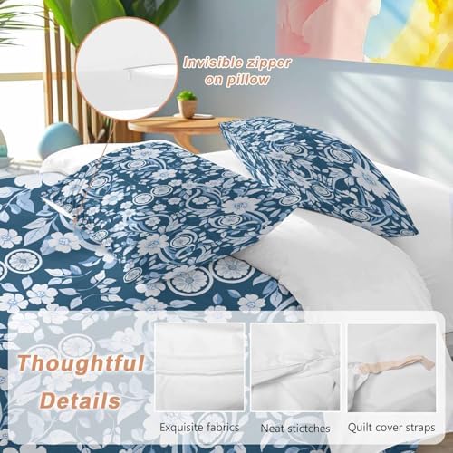 Sabolny Boho Dark Blue Duvet Cover Set 3 Piece 1