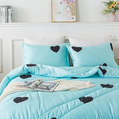 Caressma Love Pattern Queen Comforter Set