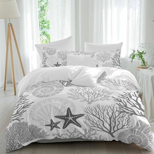 Sabolny Grey Coastal Bedding Queen Set
