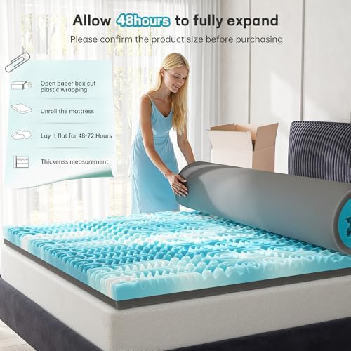 4 Inch Cooling Gel Mattress Topper with 7-Zone Support