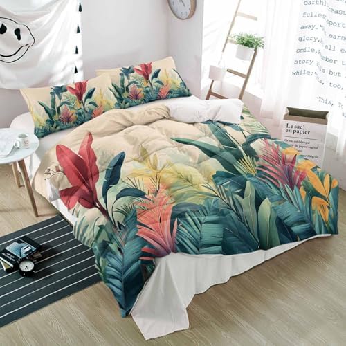 Alandar Home 3 Piece Bedding Set - Summer Tropical Pattern