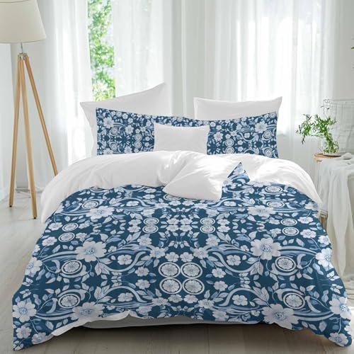 Sabolny Boho Dark Blue Duvet Cover Set 3 Piece 1
