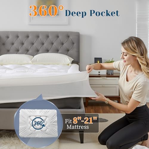 EnHomee 3 Inch Queen Mattress Topper with 1000GSM Filling