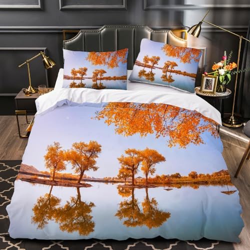 California King Duvet Cover Set with Zipper and Pillowcases