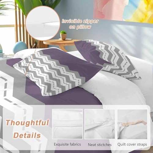 Grey Chevron Bedding Duvet Cover Set 3 Piece