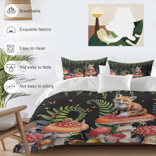 Sabolny Mushroom Bedding Duvet Cover Set 3 Piece