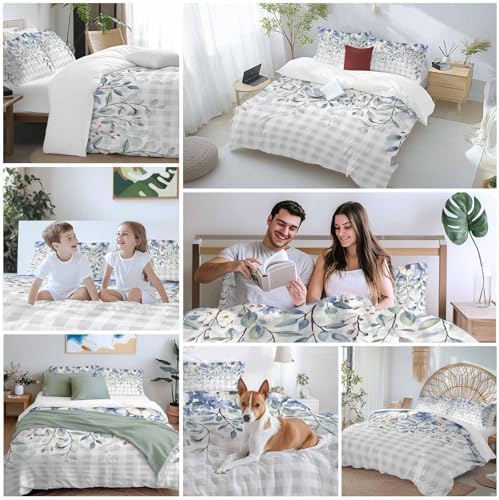 Sabolny Blue Flowers Duvet Cover Set 3 Piece 1