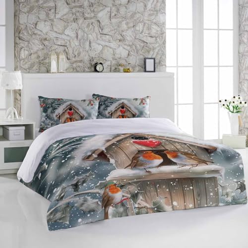Alandar Home Duvet Cover Set Snowflakes 3 Piece
