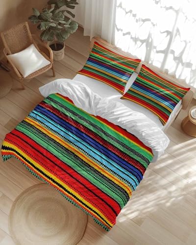 ZOE GARDEN Mexico Colored Stripes Duvet Cover Set