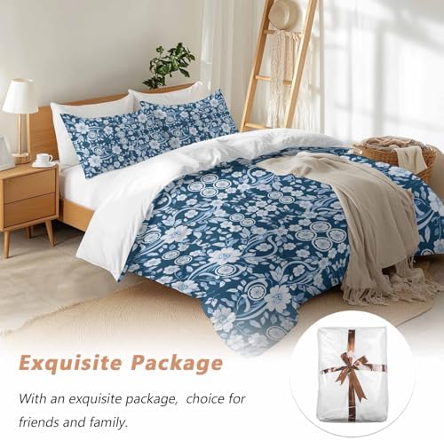 Sabolny Boho Dark Blue Duvet Cover Set 3 Piece 1