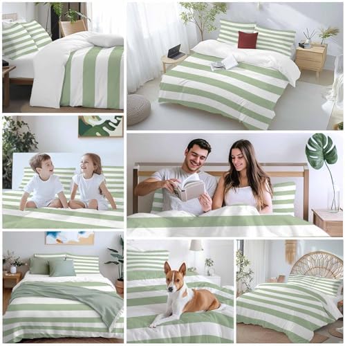 Sage Green Bedding Duvet Cover Set with Pillowcases