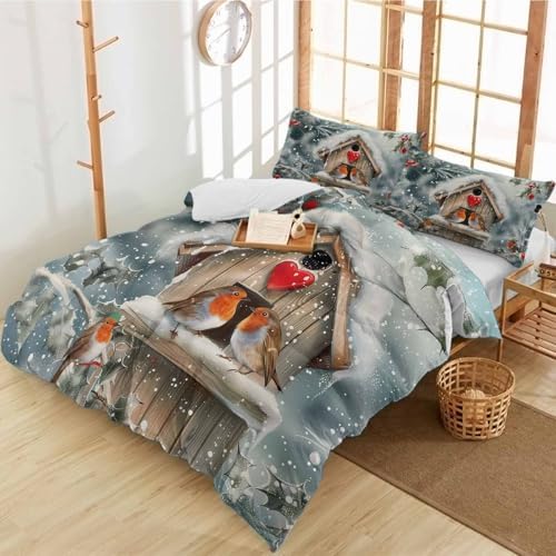 Alandar Home Duvet Cover Set Snowflakes 3 Piece