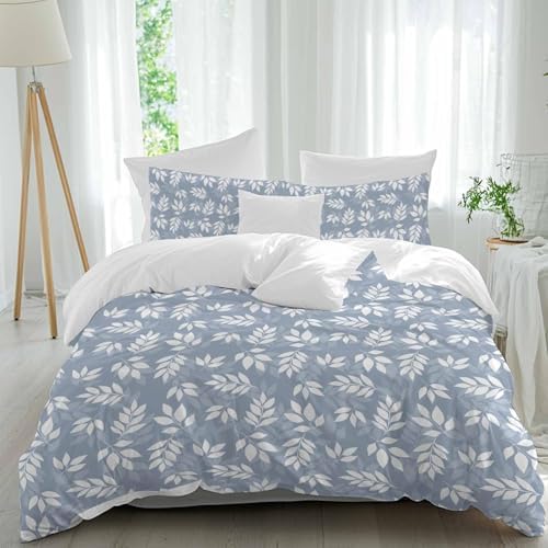 Sabolny Leaf Blue Bedding Queen Set