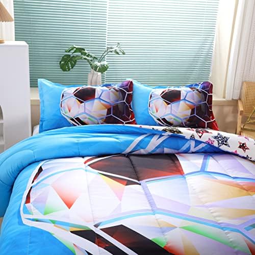 3D Football Comforter Set for Boys Queen Size