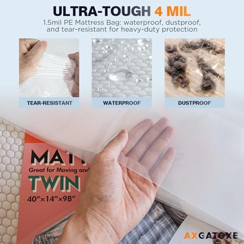 Plastic Mattress Bag for Moving Storage - Twin Size 4MIL