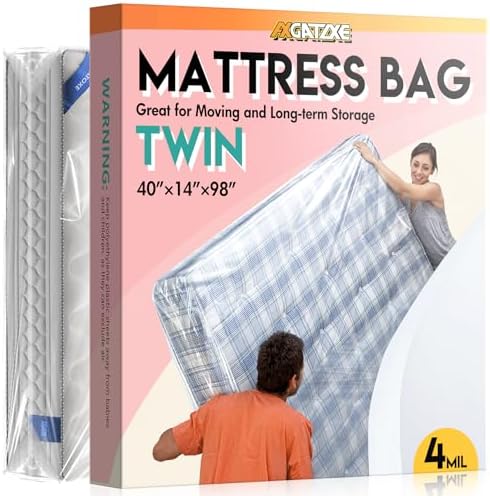 Plastic Mattress Bag for Moving Storage - Twin Size 4MIL