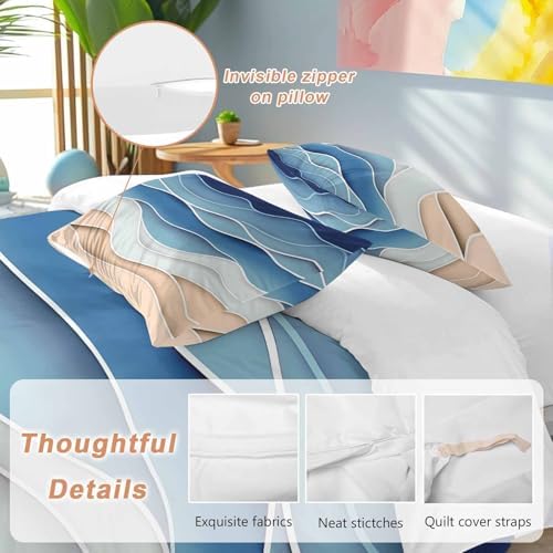 Sabolny Geometric Blue Duvet Cover Set 3 Piece