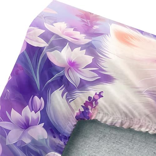 Cute Cat Fitted Sheet Toddler Bedding Set Twin Size