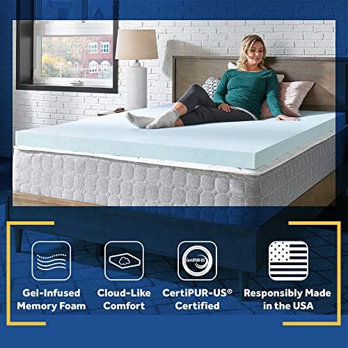 Sealy TrueForm 3 Memory Foam Mattress Topper Queen Blue