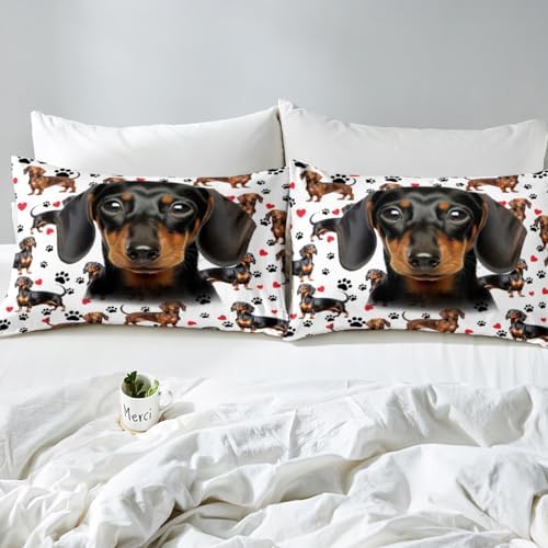 Castle Fairy Cute Dachshund Duvet Cover Set King Size 1