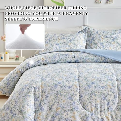 Joyreap 3pcs Floral Comforter Set for Girls