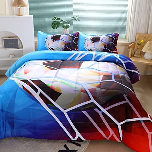 3D Football Comforter Set for Boys Queen Size