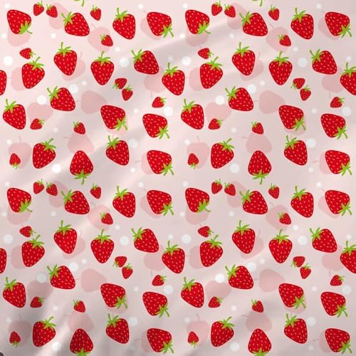 FUYEUN Pink Strawberry Sheet Set for Kids and Teens