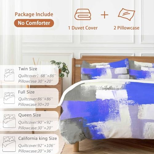 Sabolny Blue White Duvet Cover Set 3-Piece