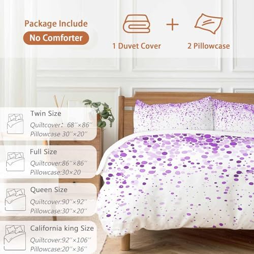 Sabolny Purple Polka Dot Duvet Cover Set