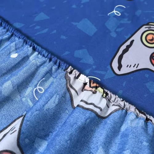 SDIII Blue Gamer Full Fitted Sheet Set with 2 Pillowcases