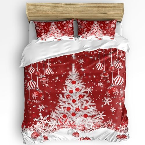 IDOWMAT Christmas Duvet Cover Set California King Size