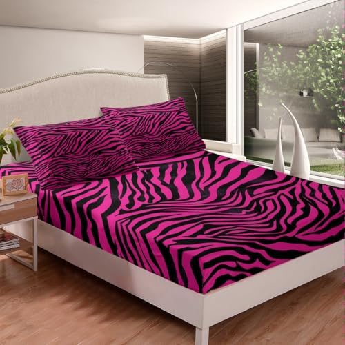 Feelyou Zebra Bed Sheet Set Twin Size Microfiber
