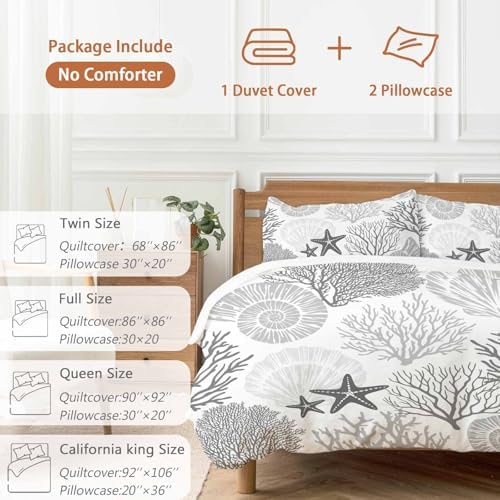 Sabolny Grey Coastal Bedding Queen Set