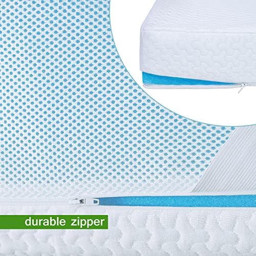 Coldwind 3 Inch Mattress Topper Cover Full Cooling Rayon Zippered Encasement