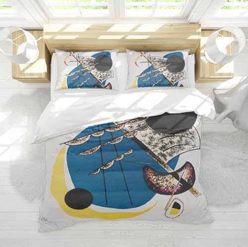HOBBOY Cartoon Kids Duvet Cover Set with Zipper 3pc California King