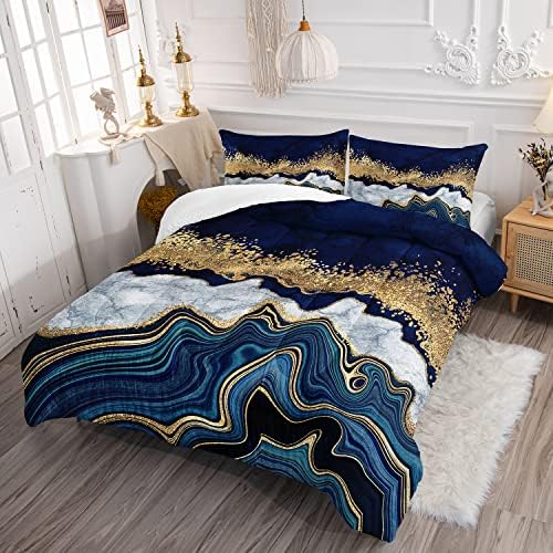 HOSIMA Marble Printed Comforter Set Queen Size