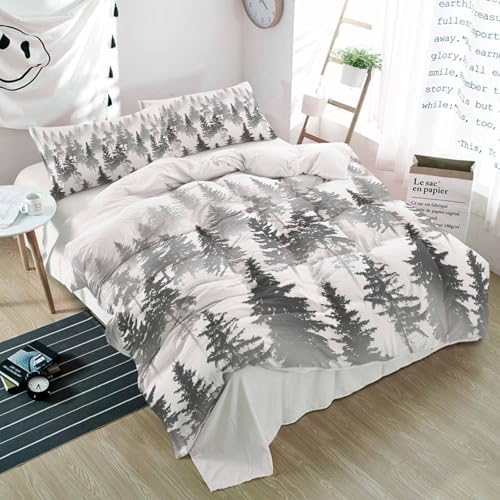 Alandar Home Forest Silhouette Duvet Cover Set 3 Piece