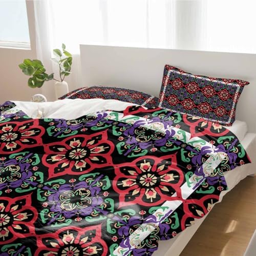 Alandar Home Ethnic Style Duvet Cover Set with Pillowcases